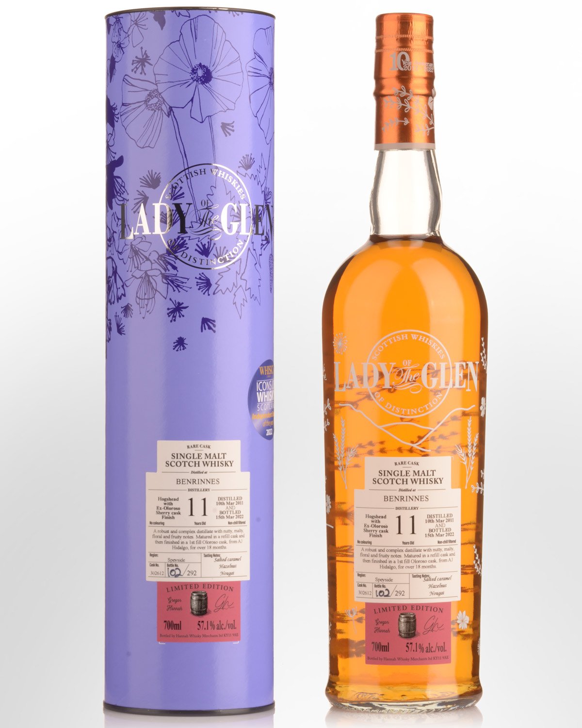 2011 Lady of the Glen Benrinnes Single Cask #302612 11 Year Old Cask Strength Single Malt Scotch Whisky (700ml)