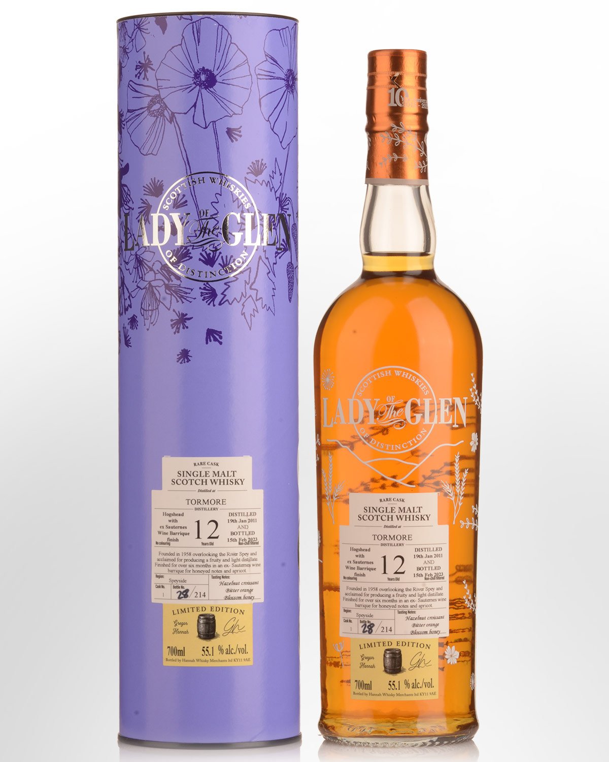 2011 Lady of the Glen Tormore Single Cask #1 12 Year Old Cask Strength Single Malt Scotch Whisky (700ml)