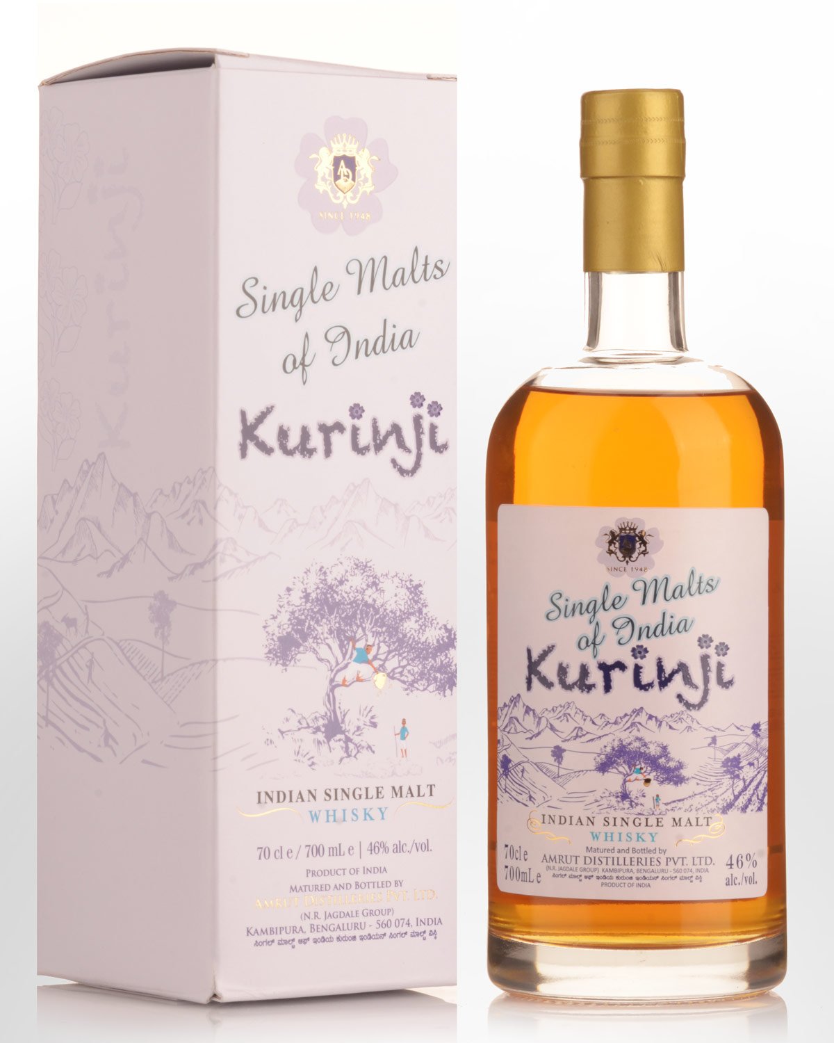 Amrut Single Malts of India Kurinji Single Malt Indian Whisky (700ml)