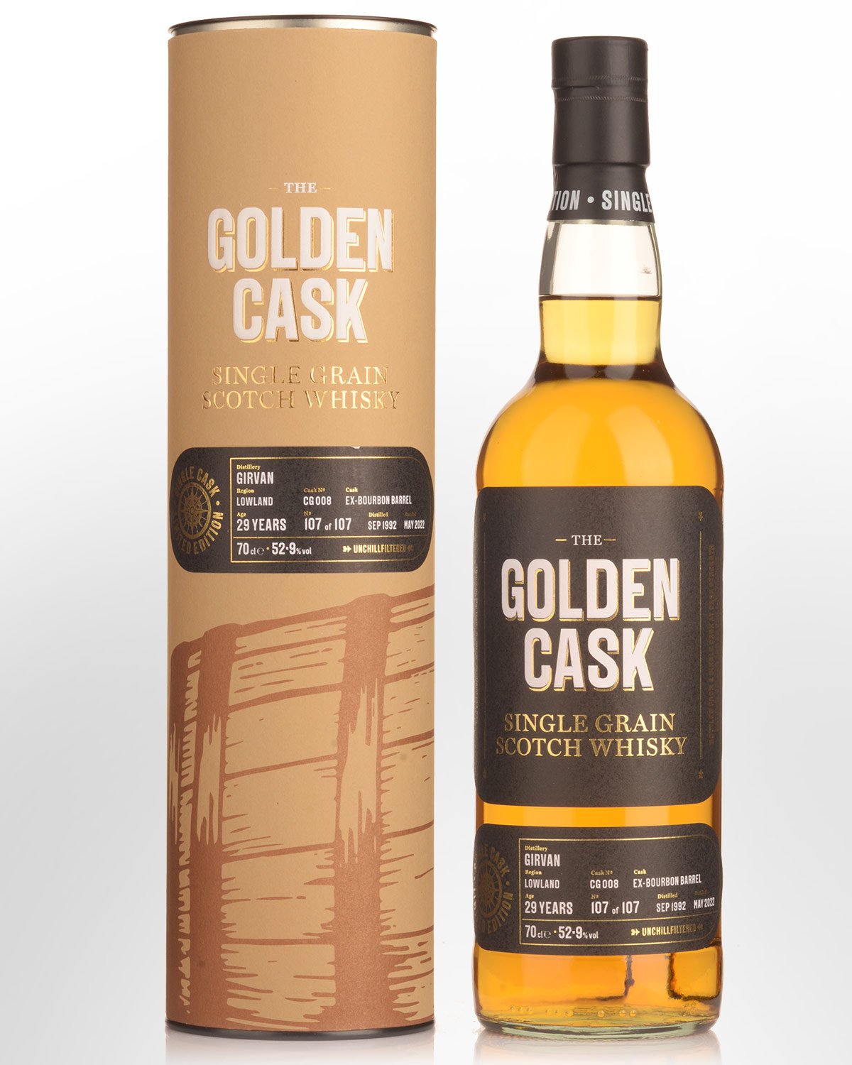 1992 House of MacDuff The Golden Cask Girvan 29 Year Old Cask Strength Single Grain Scotch Whisky (700ml)