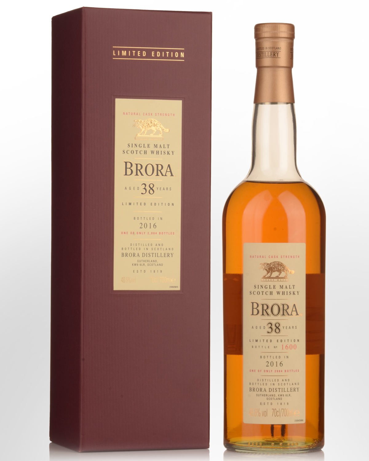 1977 Brora 38 Year Old Cask Strength Single Malt Scotch Whisky (700ml) - Special Release 2016 - Bottle No. 1600
