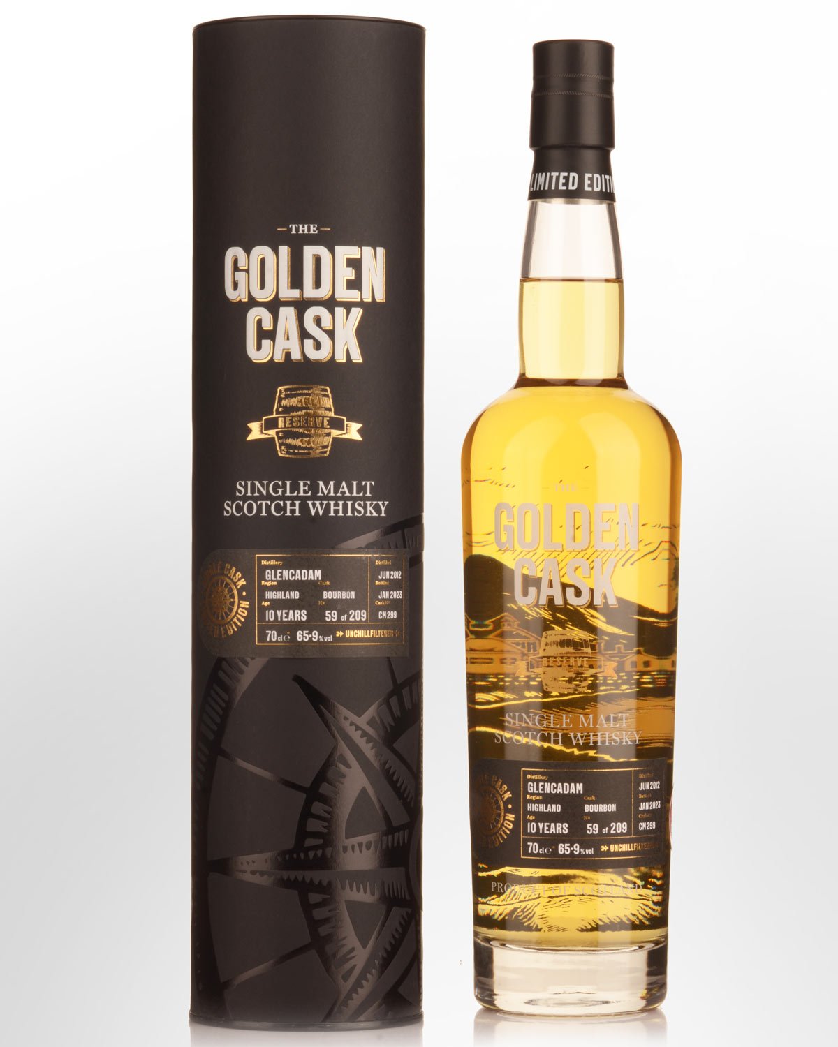 2012 House of MacDuff The Golden Cask Glencadam 10 Year Old Cask Strength Single Malt Scotch Whisky (700ml)
