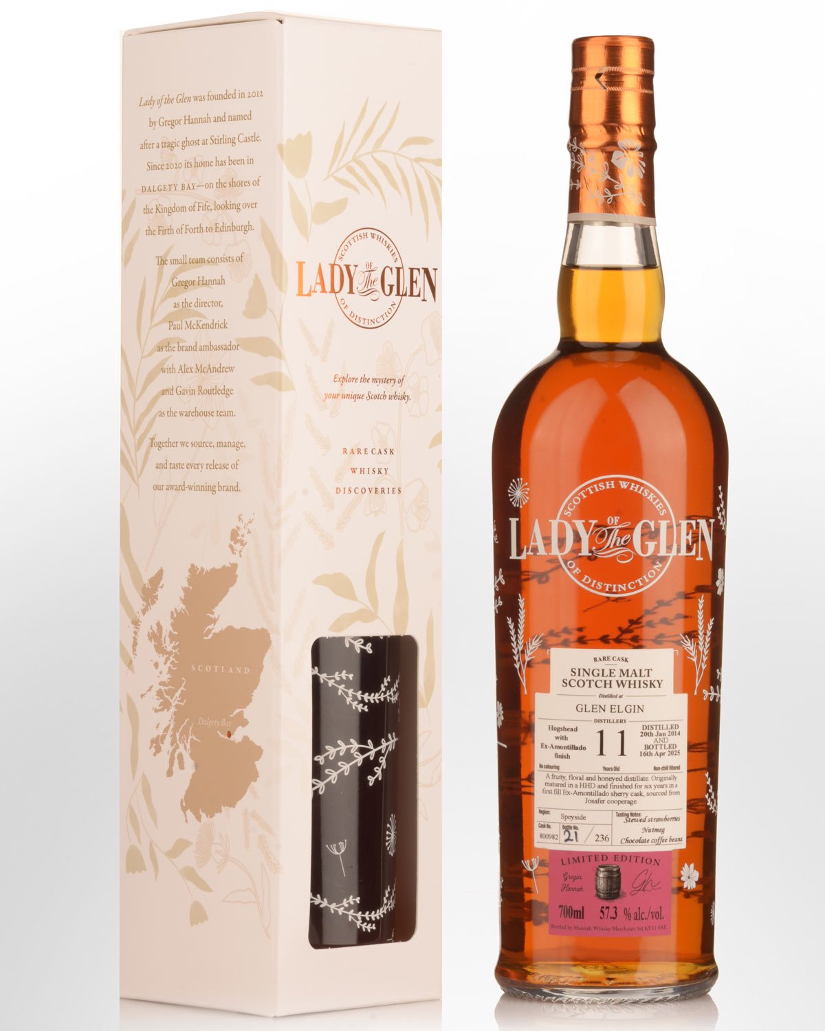 2014 Lady of the Glen Glen Elgin Single Cask #800982 11 Year Old Cask Strength Single Malt Scotch Whisky (700ml)