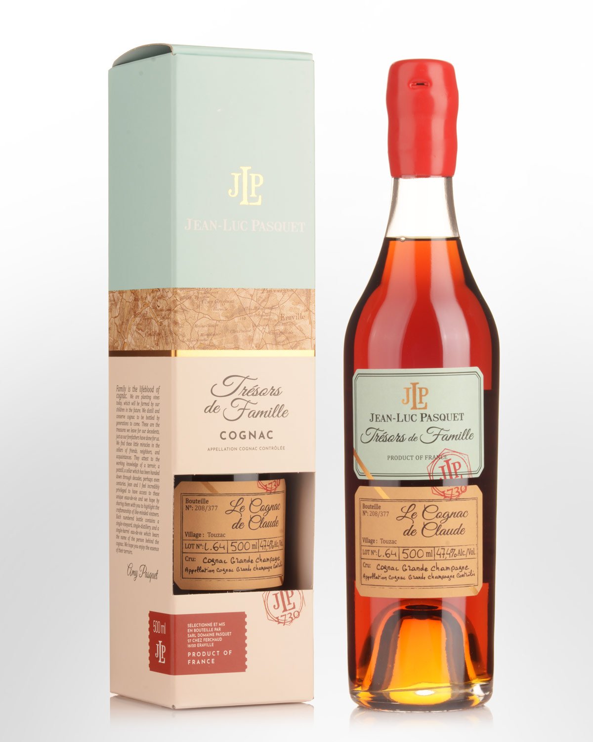 Jean Luc Pasquet Tresors de Famille L.64 Le Cognac de Claude Cask Strength Single Cask Grande Champagne Cognac (500ml)