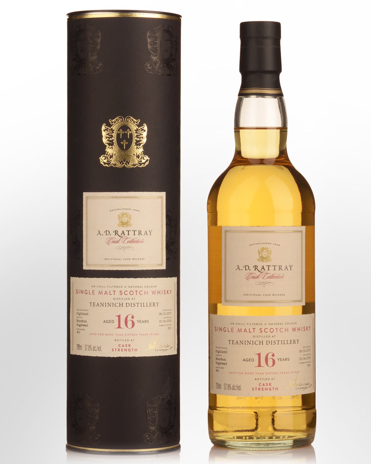 2007 A.D. Rattray Cask Collection Teaninich 16 Years Old Cask Strength Single Malt Scotch Whisky (700ml)