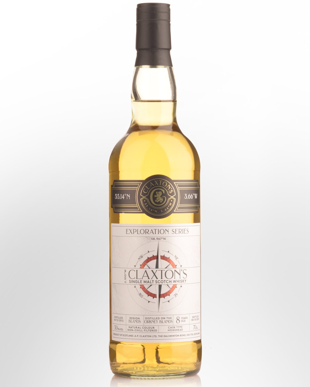 Claxton's Exploration Series Orkney Islands 8 Year Old Blended Malt Scotch Whisky (700ml)