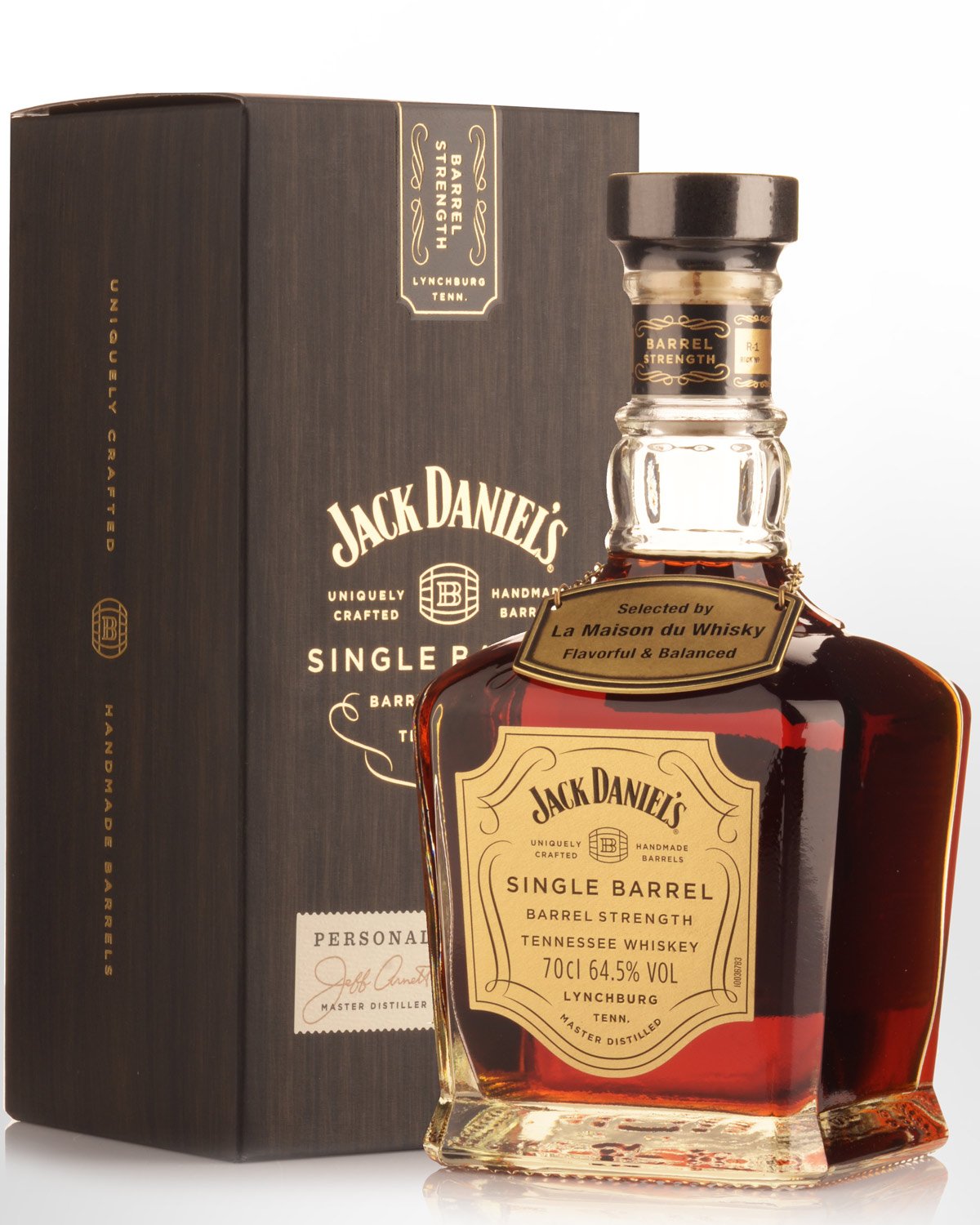 Jack Daniels Single Barrel No.21-08385 Barrel Strength Flavorful & Balanced #3 Tennessee Whiskey (700ml) - 64.5%