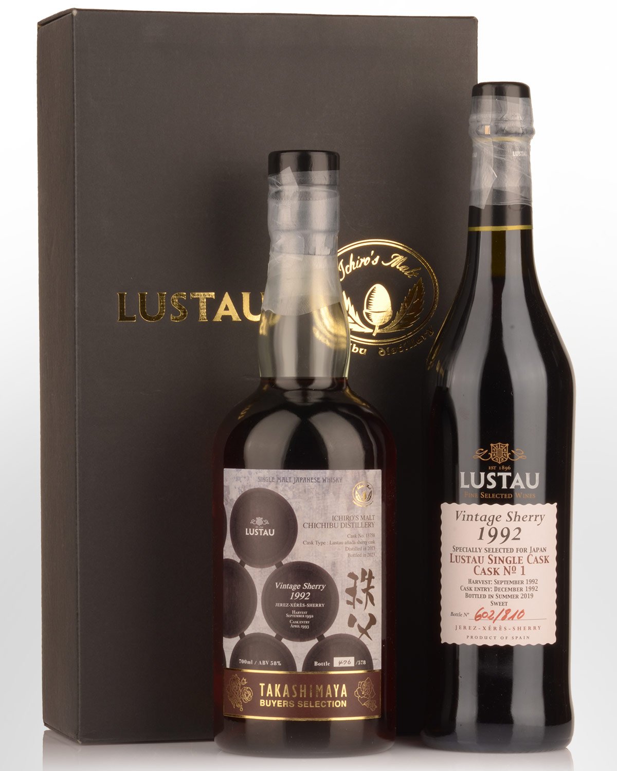 2013 Chichibu Distillery Single Sweet Sherry Cask Single Malt Japanese Whisky (700ml) & 1992 Lustau Vintage Sweet Sherry (500ml)