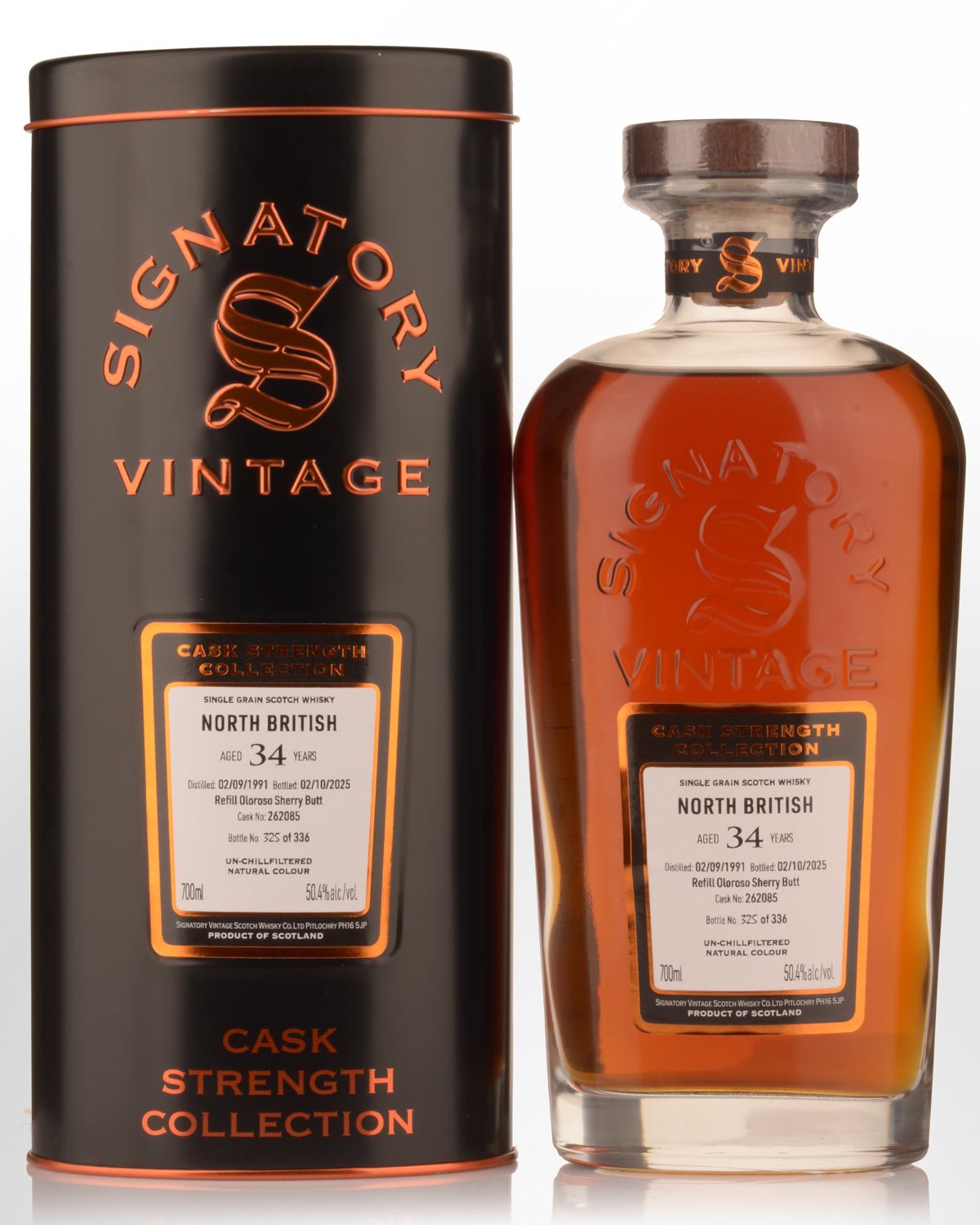 1991 Signatory Vintage North British 34 Year Old Cask Strength Single Grain Scotch Whisky (700ml)