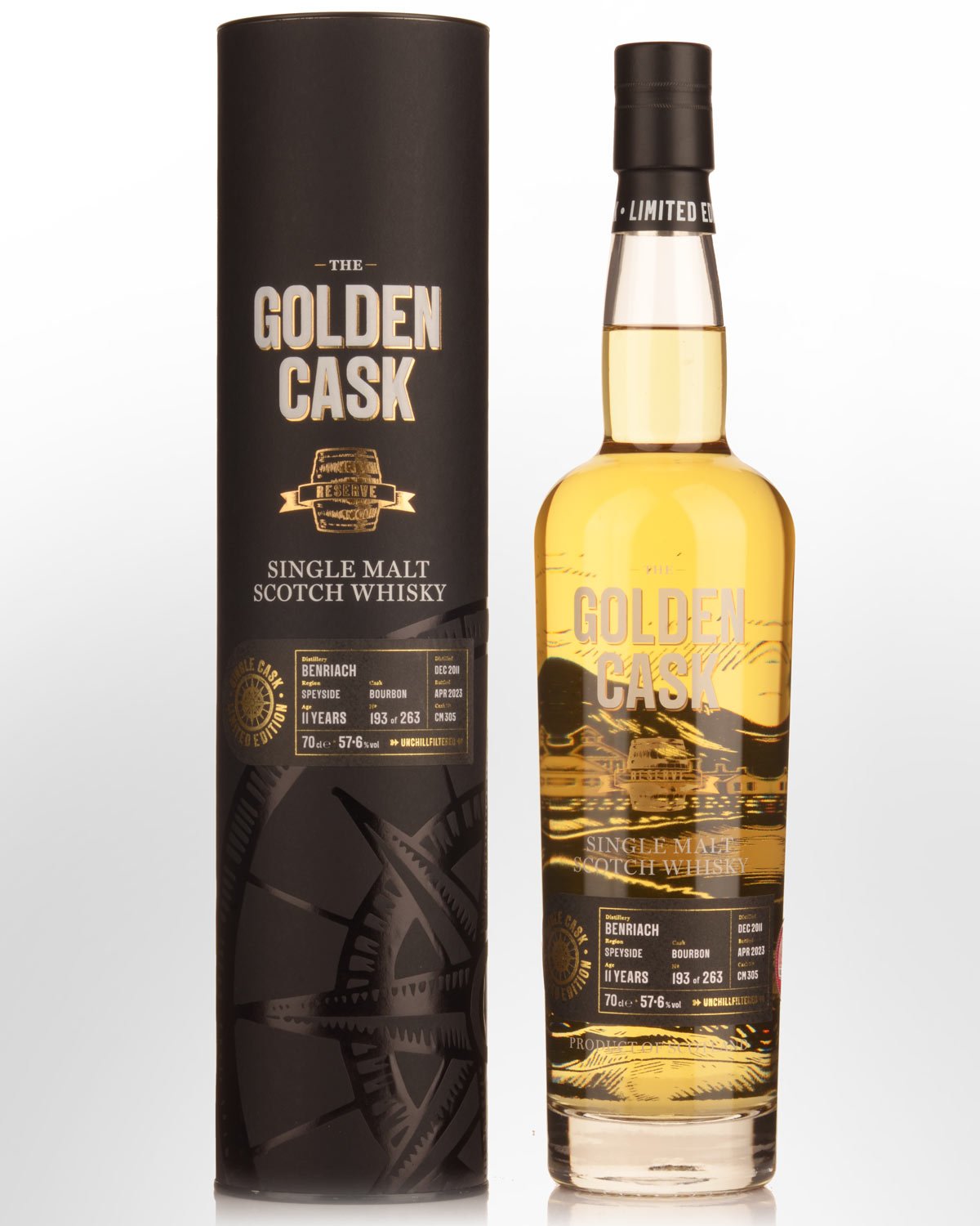 2011 House of MacDuff The Golden Cask Benriach 11 Year Old Cask Strength Single Malt Scotch Whisky (700ml)