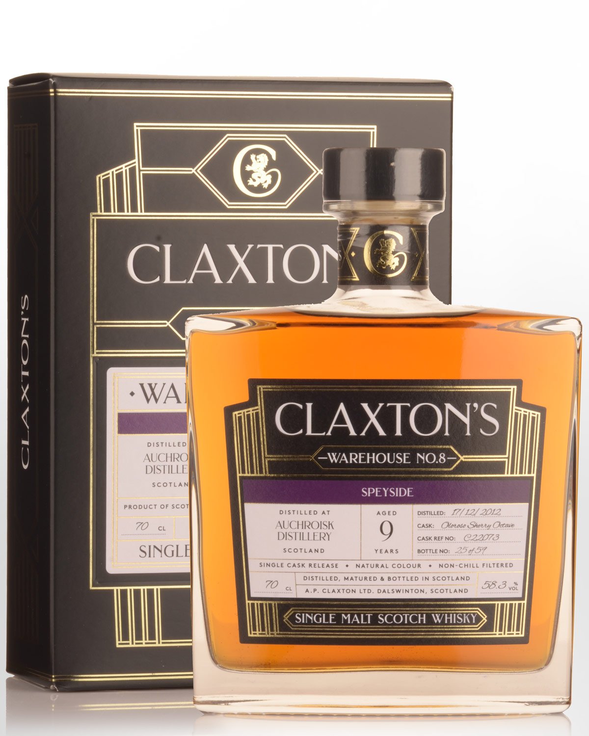 2012 Claxton's Warehouse No.8 Auchroisk 9 Year Old Cask Strength Single Malt Scotch Whisky (700ml)