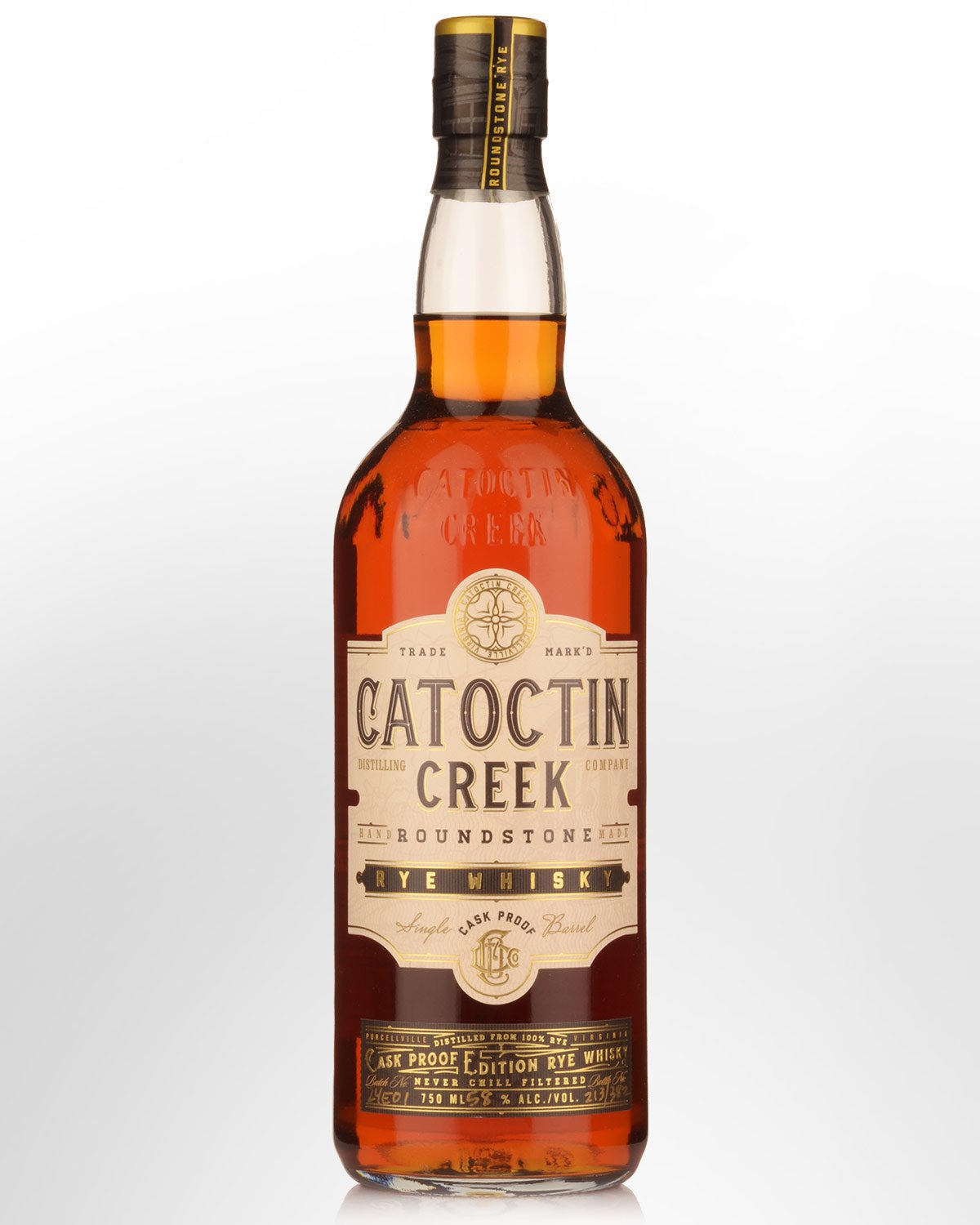Catoctin Creek Roundstone Cask Proof Rye Whiskey (750ml)