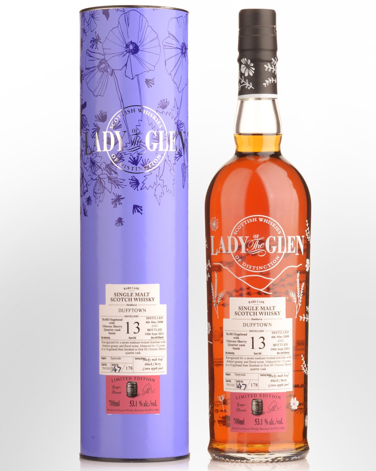 2008 Lady of the Glen Dufftown Single Cask #705326 13 Year Old Cask Strength Single Malt Scotch Whisky (700ml)