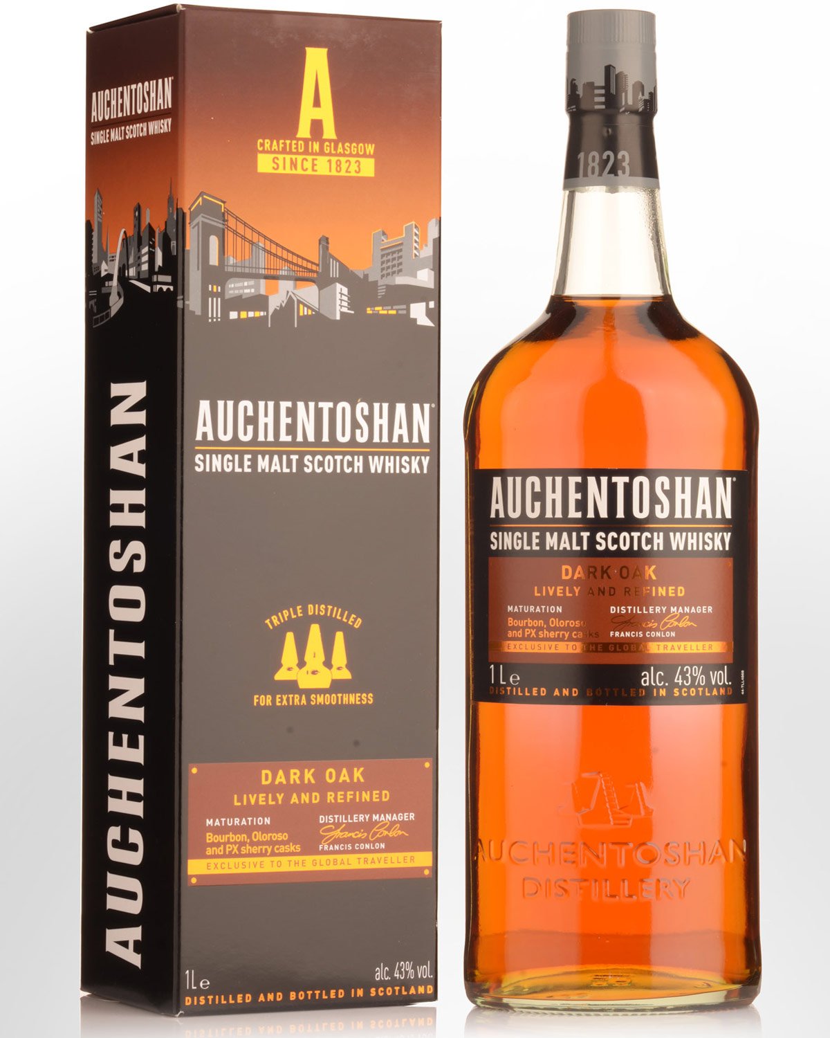 Auchentoshan Dark Oak Single Malt Scotch Whisky (1000ml)