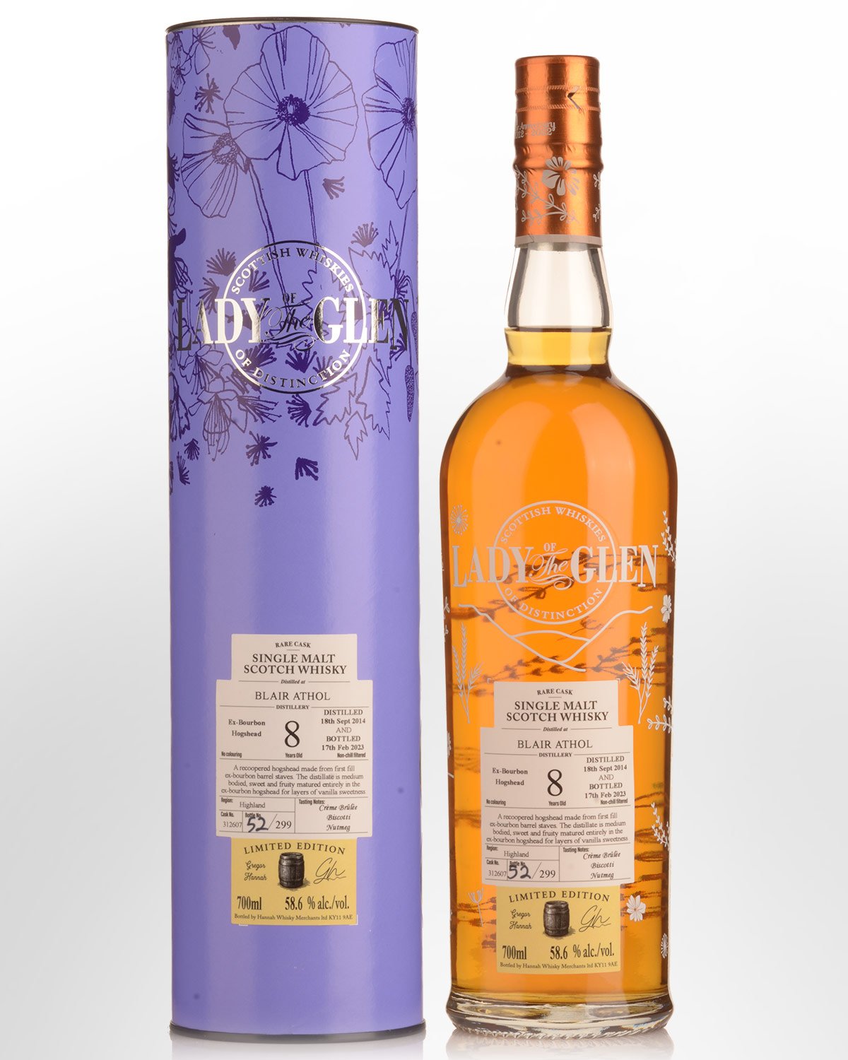 2014 Lady of the Glen Blair Athol Single Cask #312607 8 Year Old Cask Strength Single Malt Scotch Whisky (700ml)
