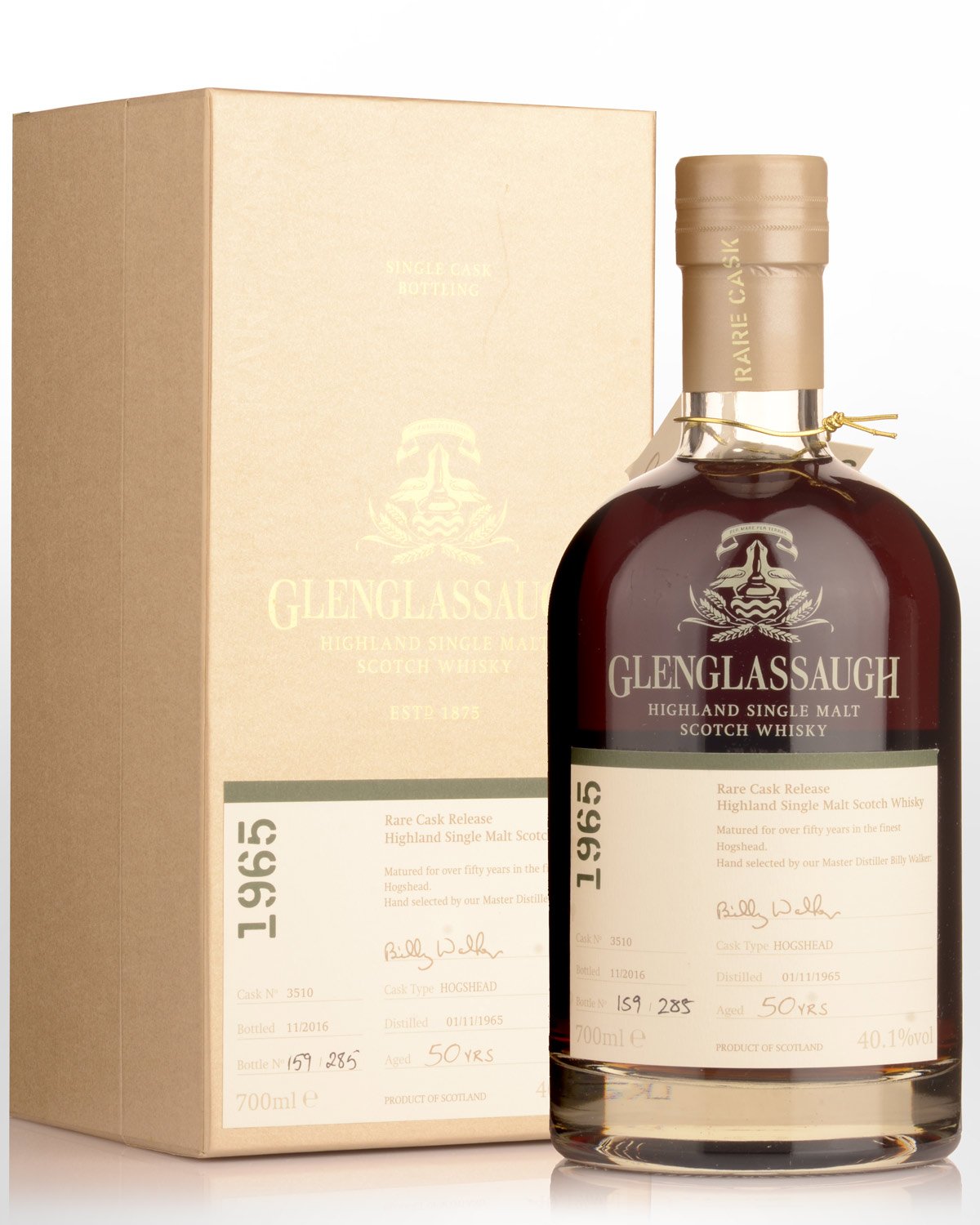 1965 Glenglassaugh Rare Cask Release Cask #3510 Hogshead 50 Year Old Cask Strength Single Malt Scotch Whisky (700ml)
