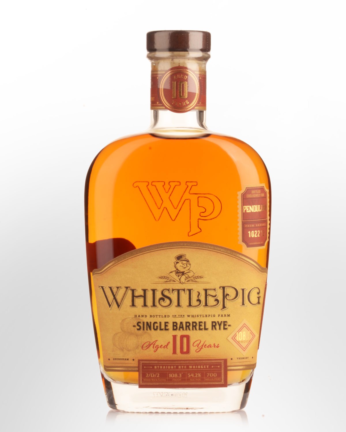 Whistle Pig 10 Year Old Single Barrel No.102213 Cask Strength Straight Rye Whiskey (700ml)