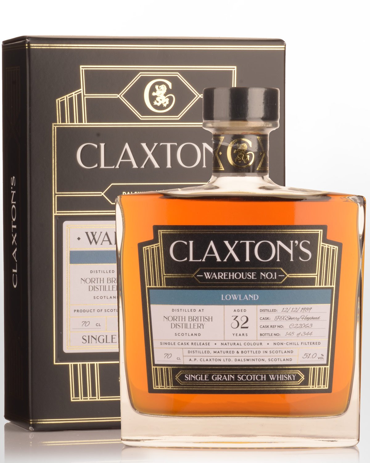 1989 Claxton's Warehouse No.1 North British 32 Year Old Cask Strength Single Grain Scotch Whisky (700ml)