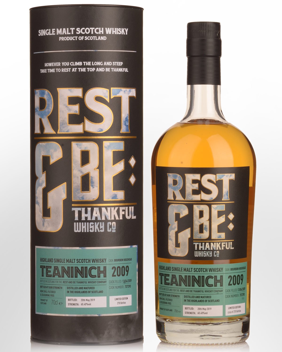 2009 Rest & Be Thankful Teaninich 10 Year Old Cask Strength Single Malt Scotch Whisky (700ml)