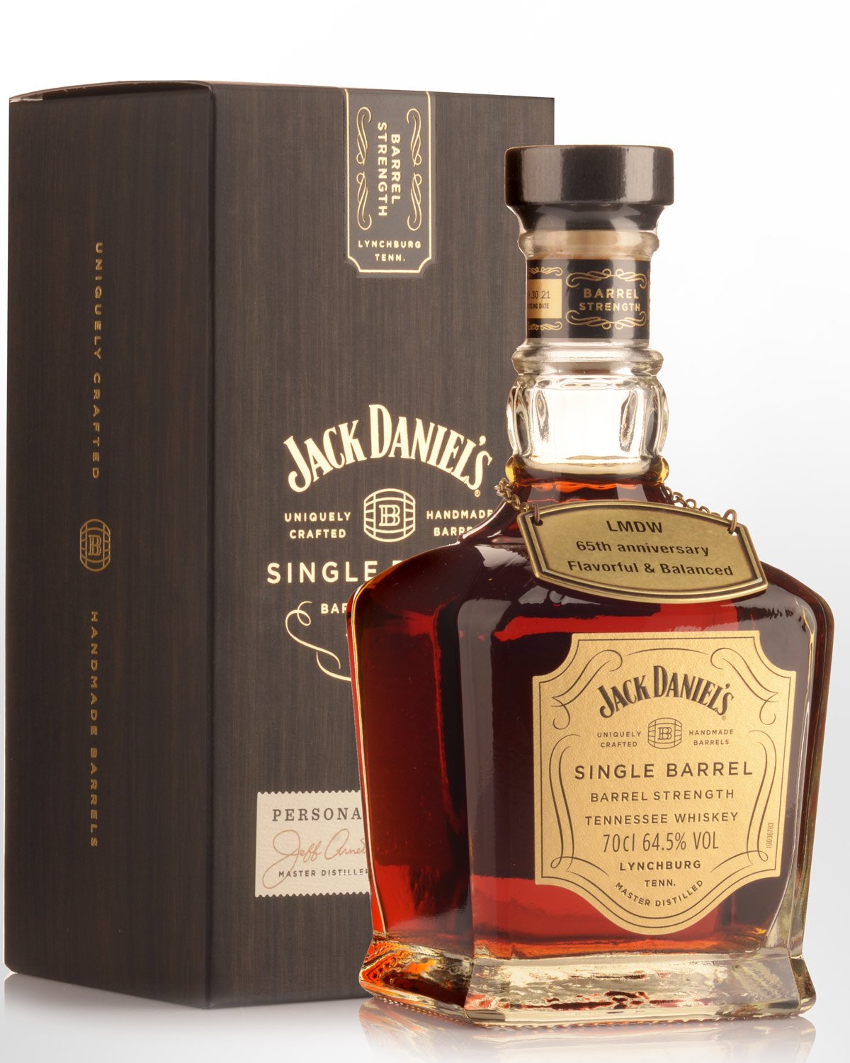 Jack Daniels Single Barrel Barrel Strength LMDW 65th Anniversary Flavorful & Balanced Tennessee Whiskey (700ml) - 64.5%