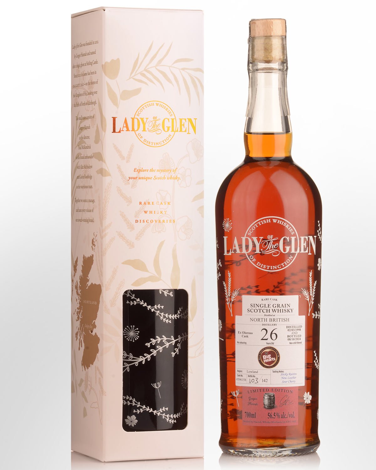 1998 Lady of the Glen North British Single Cask #596158 26 Year Old Cask Strength Single Grain Scotch Whisky (700ml)