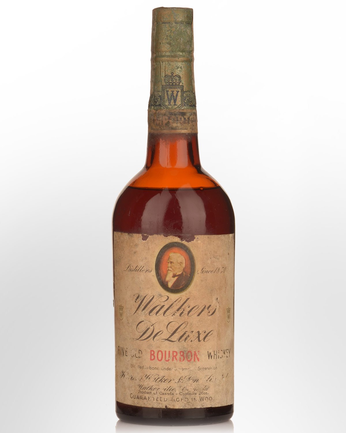 Hiram Walker's De Luxe Fine Old Bourbon (26 oz.) - 1960s Bottling