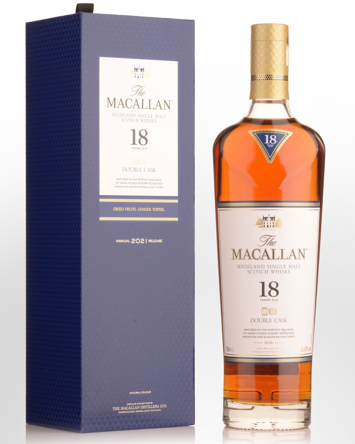 The Macallan Double Cask 18 Year Old Single Malt Scotch Whisky (700ml) - Annual 2021 Release
