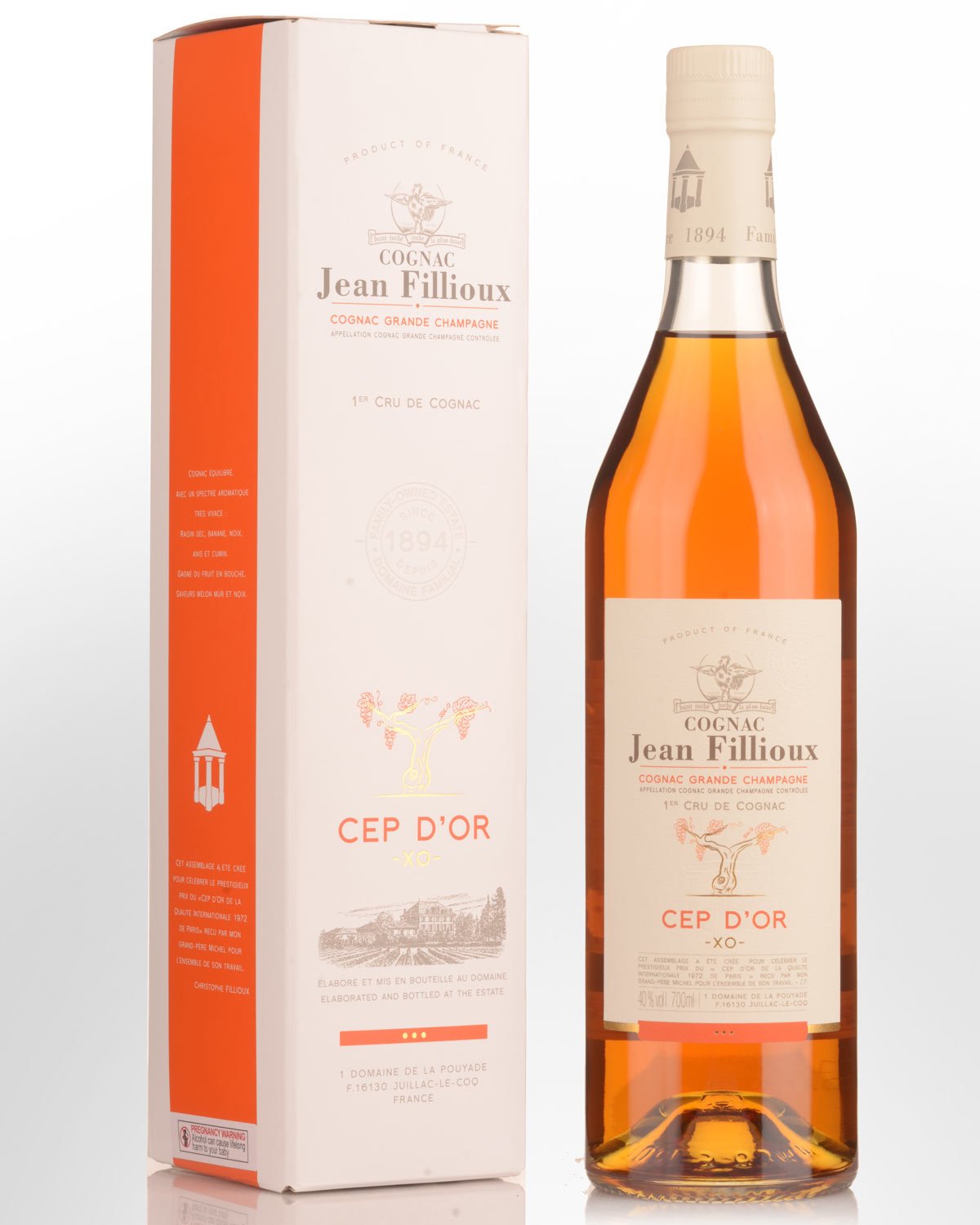 Jean Fillioux Cep d'Or XO Grande Champagne Cognac (700ml)
