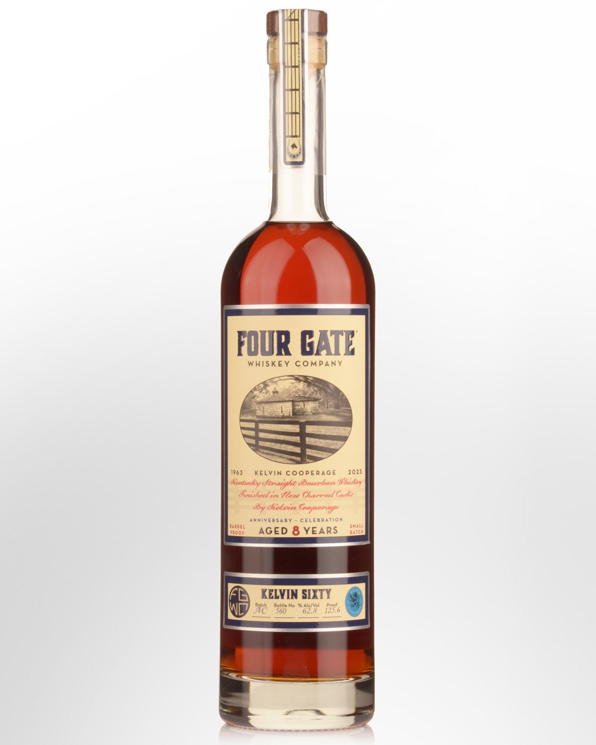 Four Gate Whiskey Company Kelvin Sixty 8 Year Old Barrel Proof Straight Bourbon Whiskey (750ml)