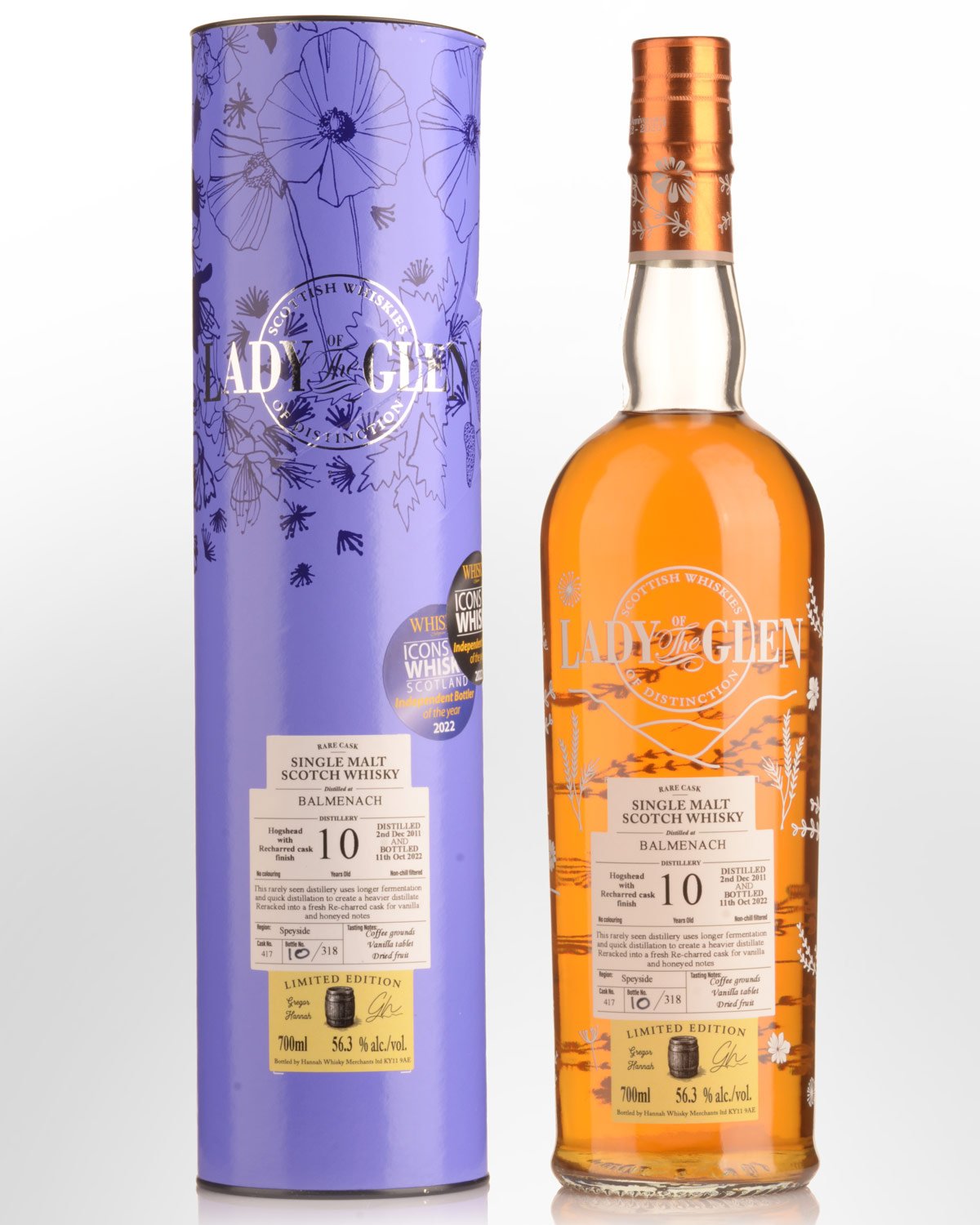 2011 Lady of the Glen Balmenach Single Cask #417 10 Year Old Cask Strength Single Malt Scotch Whisky (700ml)