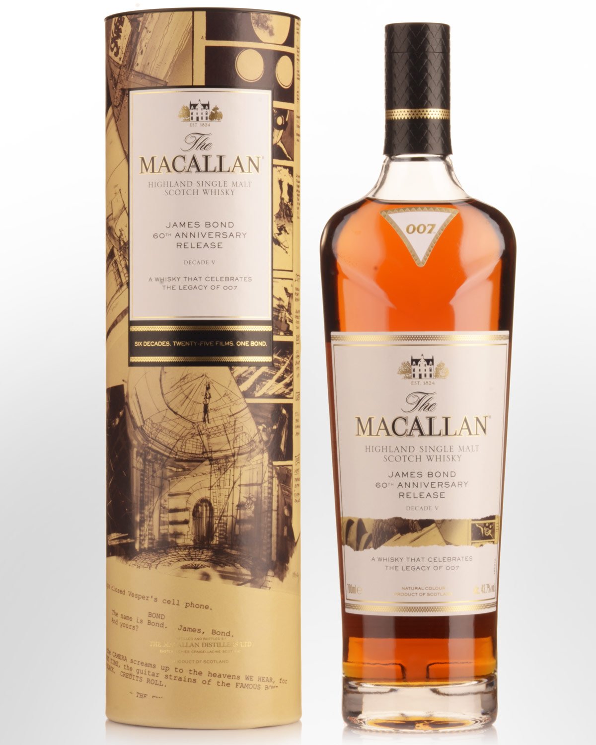 The Macallan James Bond 60th Anniversary Release Decade V Single Malt Scotch Whisky (700ml)