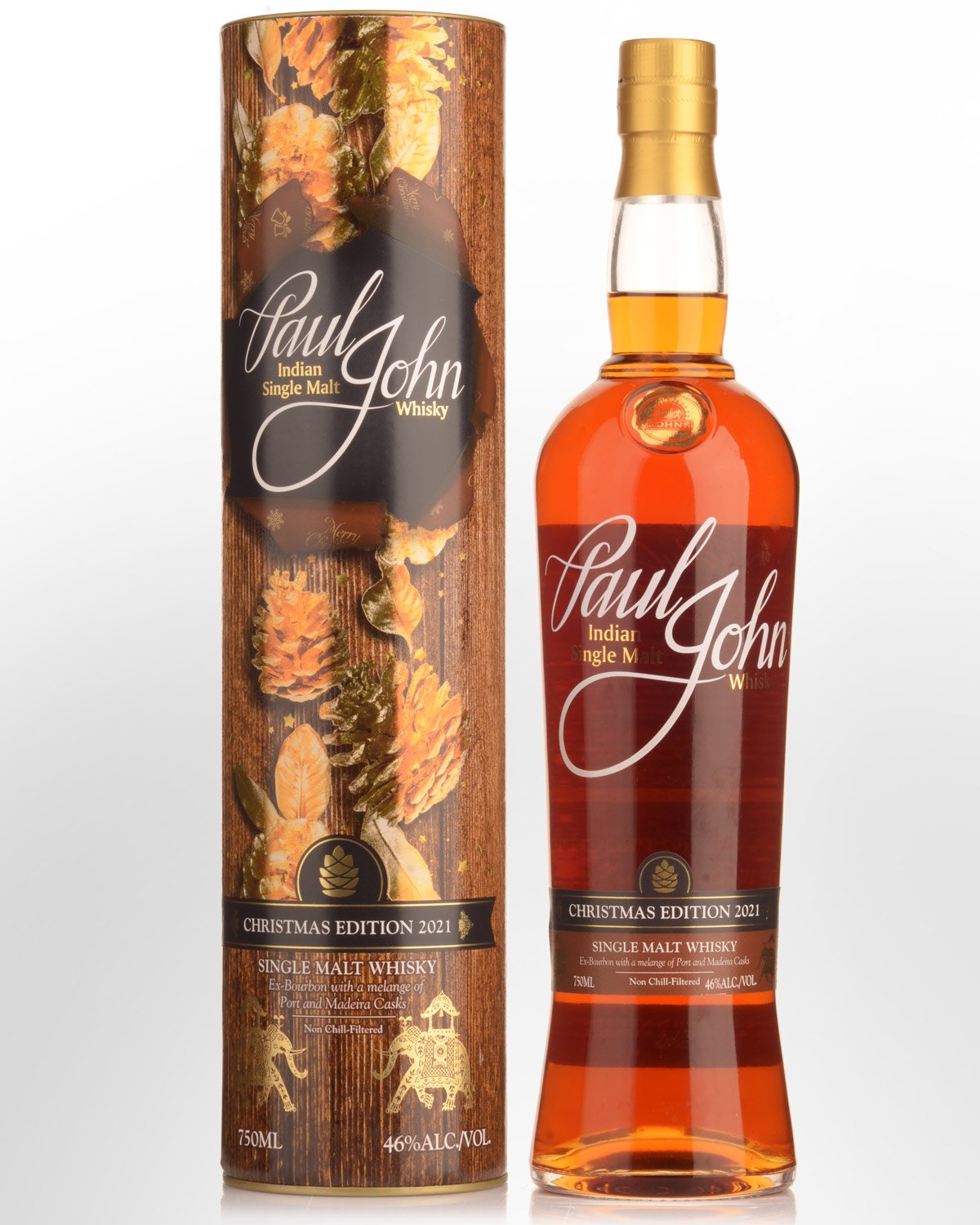 Paul John Christmas Edition 2021 Single Malt Indian Whisky (750ml)