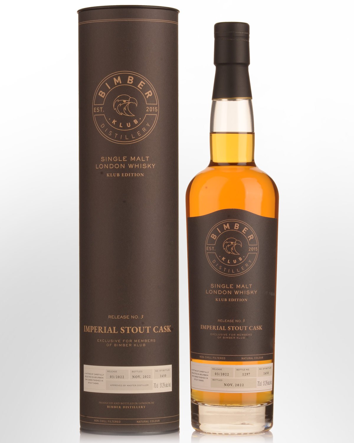 Bimber Klub No.3 Imperial Stout Cask Single Malt English Whisky (700ml)