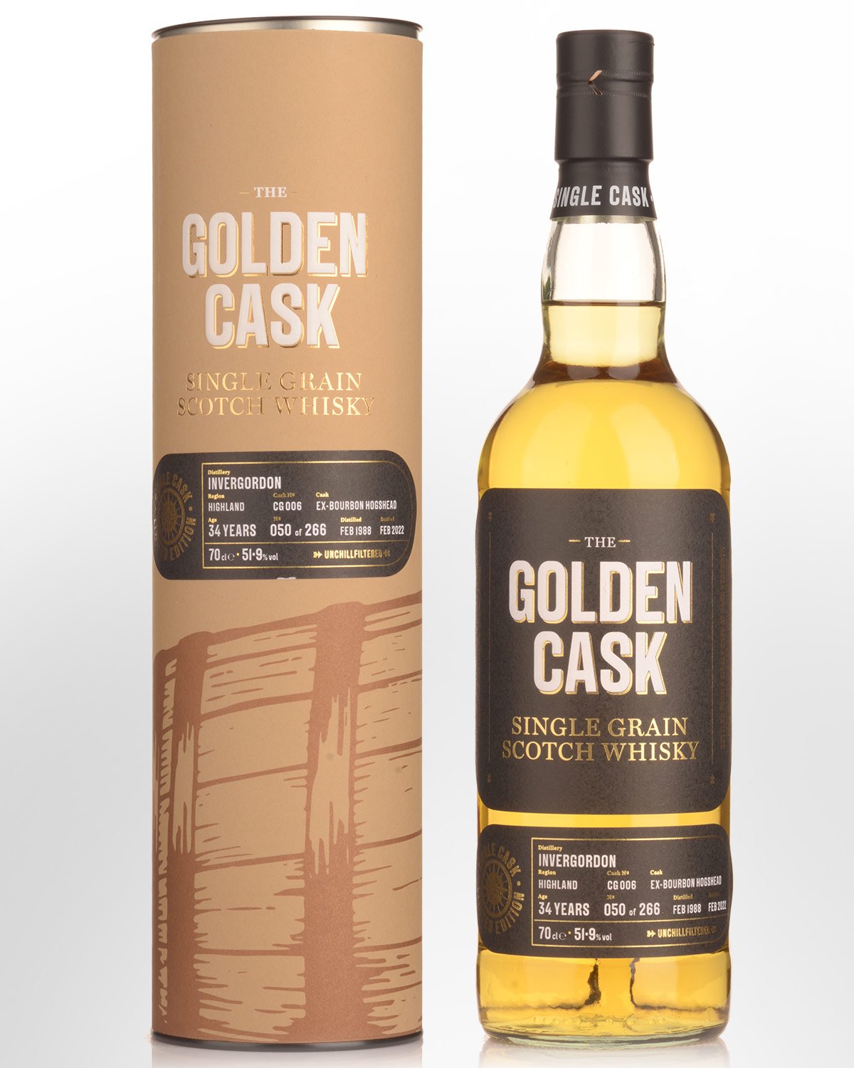 1988 House of MacDuff The Golden Cask Invergordon 34 Year Old Cask Strength Single Grain Scotch Whisky (700ml)