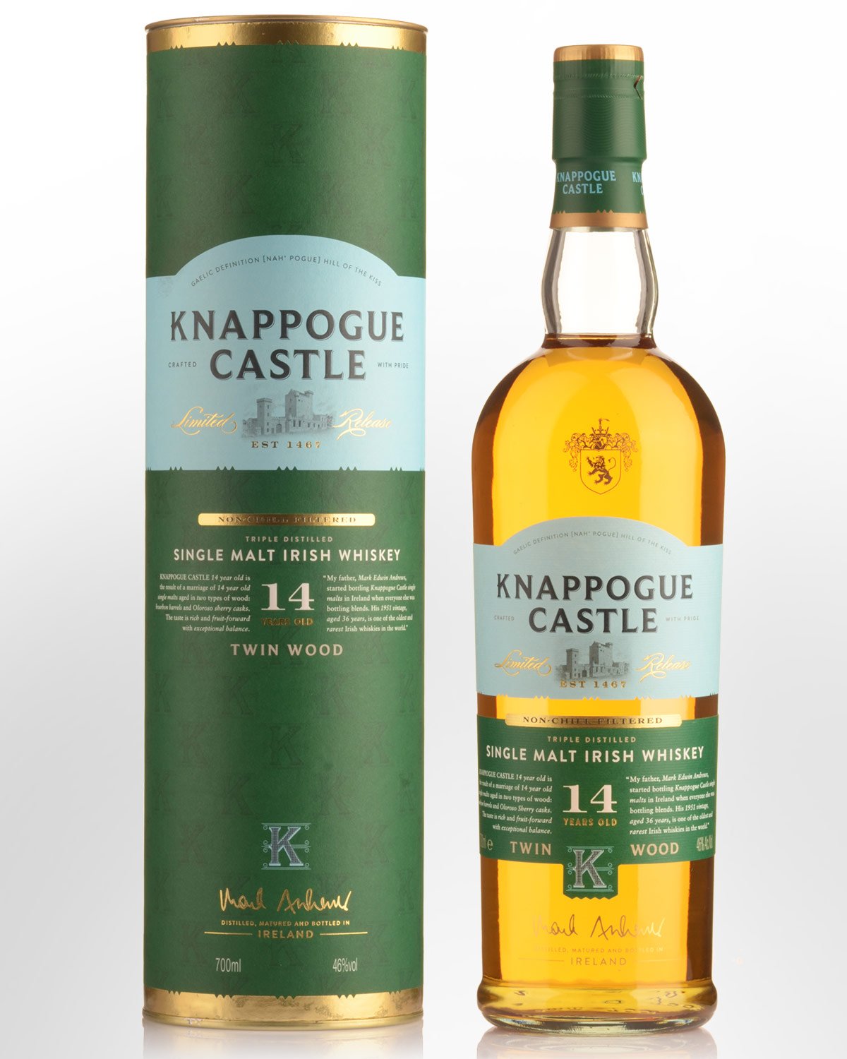 Knappogue Castle 14 Year Old Single Malt Irish Whisky (700ml)