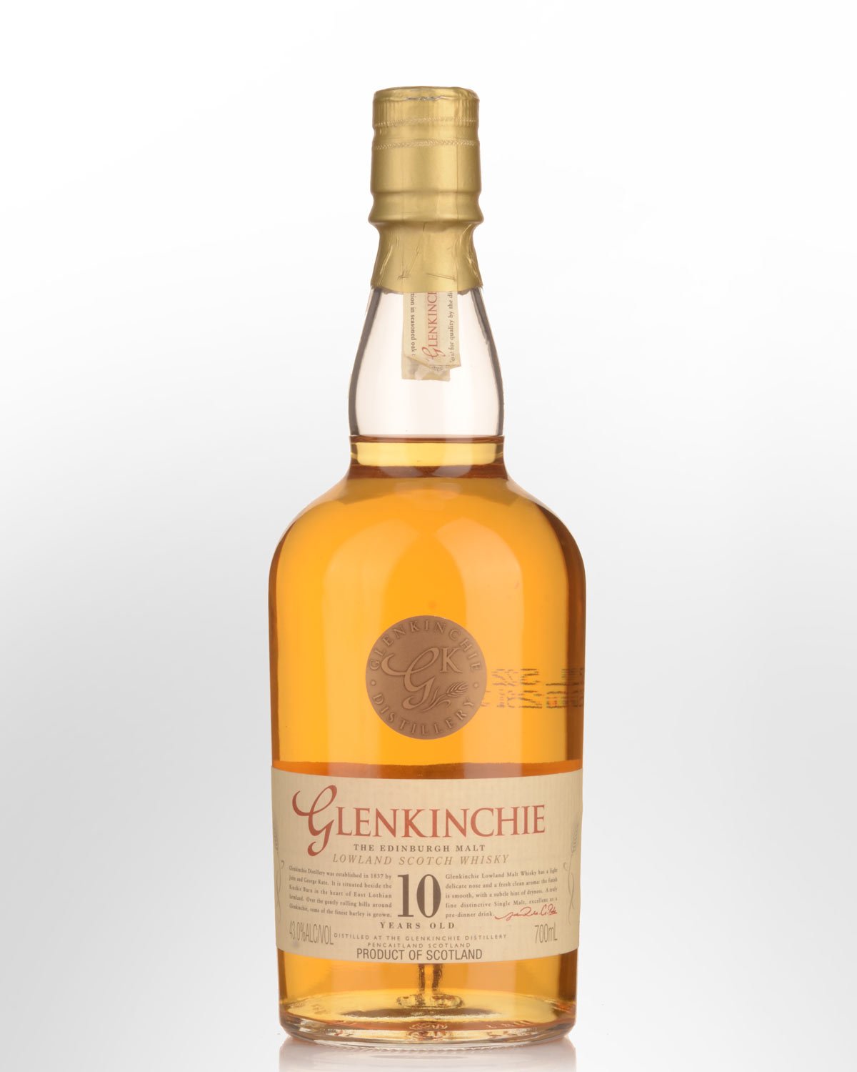 Glenkinchie 10 Year Old Single Malt Scotch Whisky (700ml) - NO GIFT BOX