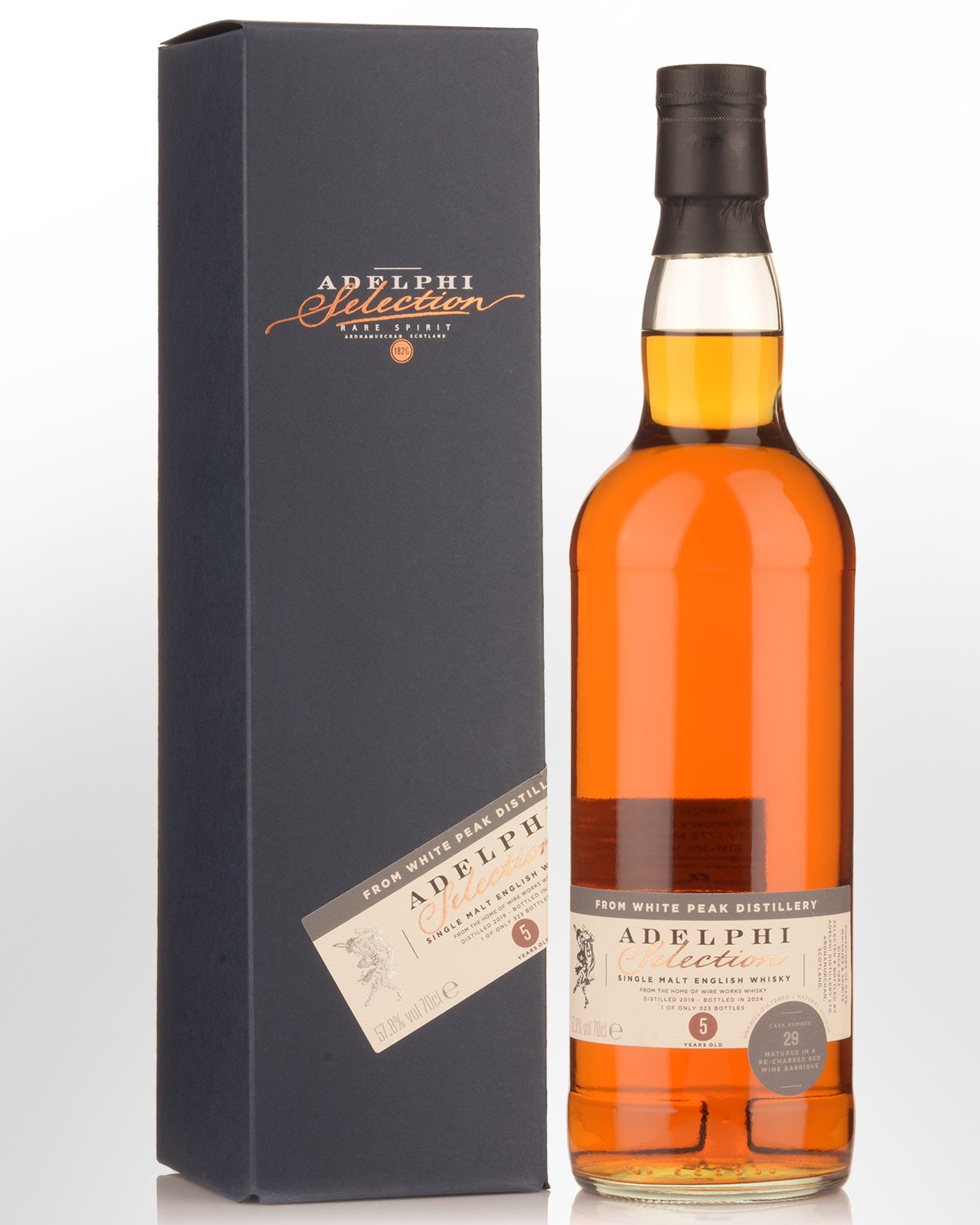 2019 Adelphi White Peak 5 Year Old Cask Strength Single Malt English Whisky (700ml)