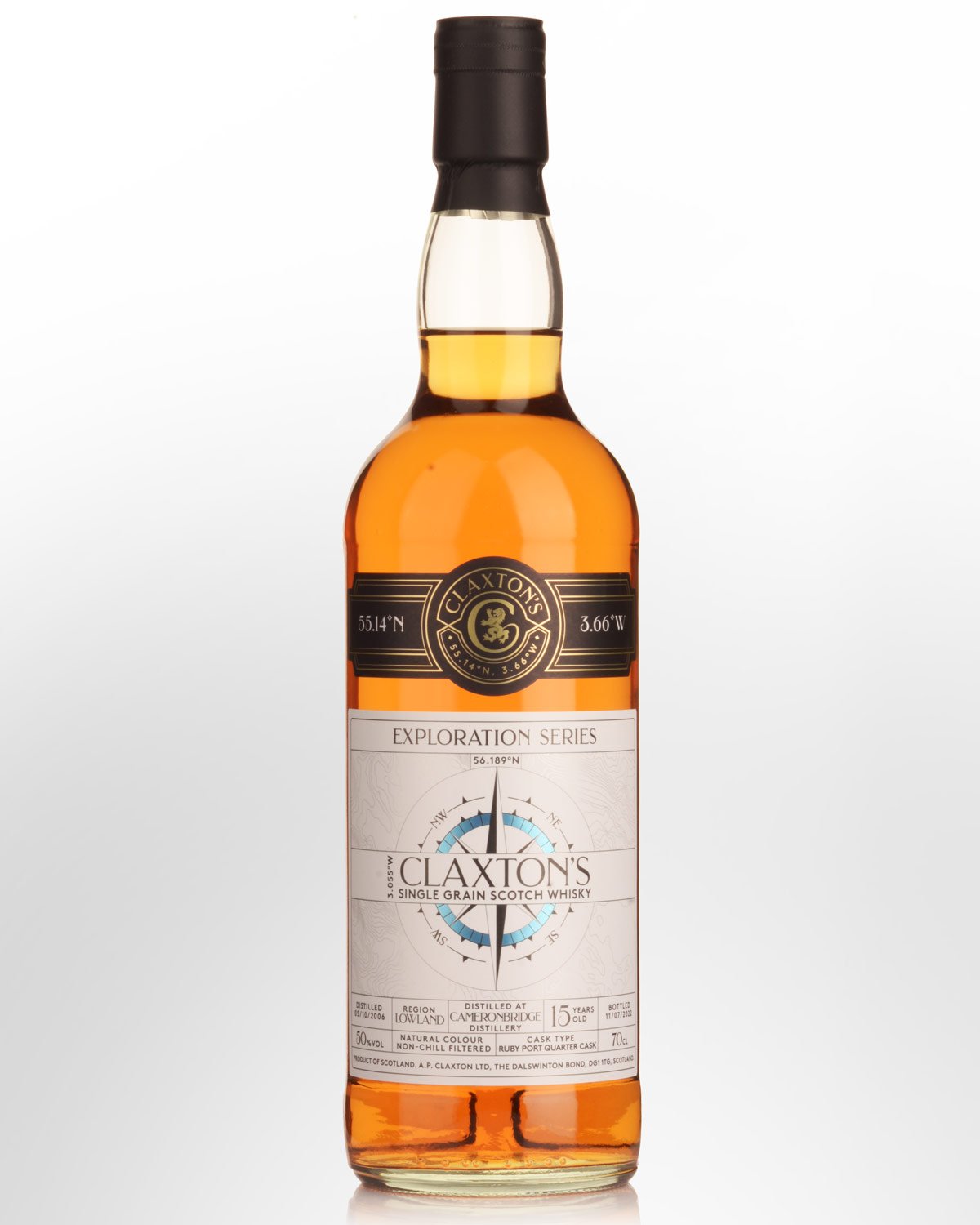 2006 Claxton's Exploration Series Cameronbridge 15 Year Old Single Cask Single Grain Scotch Whisky (700ml)