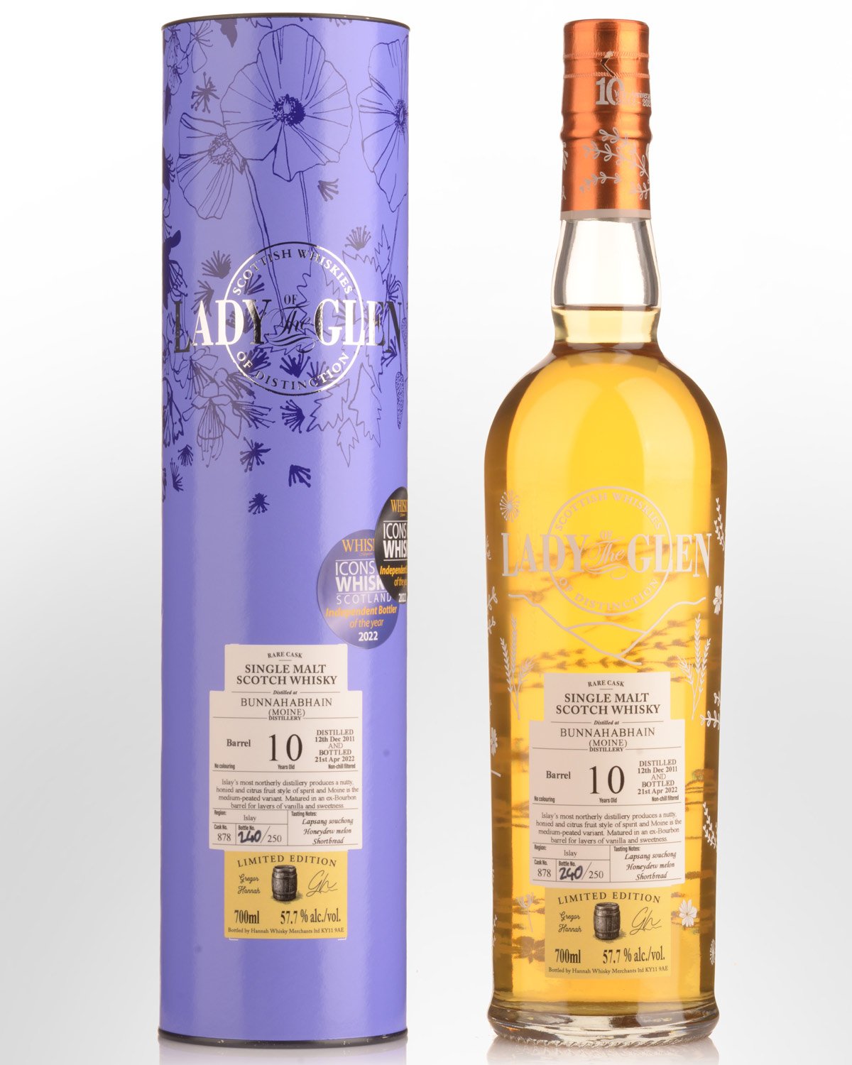 2011 Lady of the Glen Bunnahabhain (Moine) Single Cask #878 10 Year Old Cask Strength Single Malt Scotch Whisky (700ml)