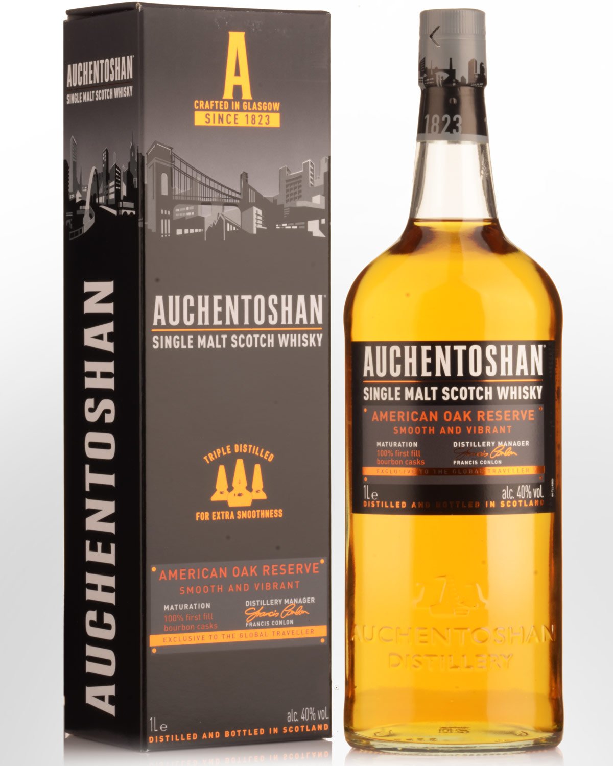 Auchentoshan American Oak Single Malt Scotch Whisky (1000ml)