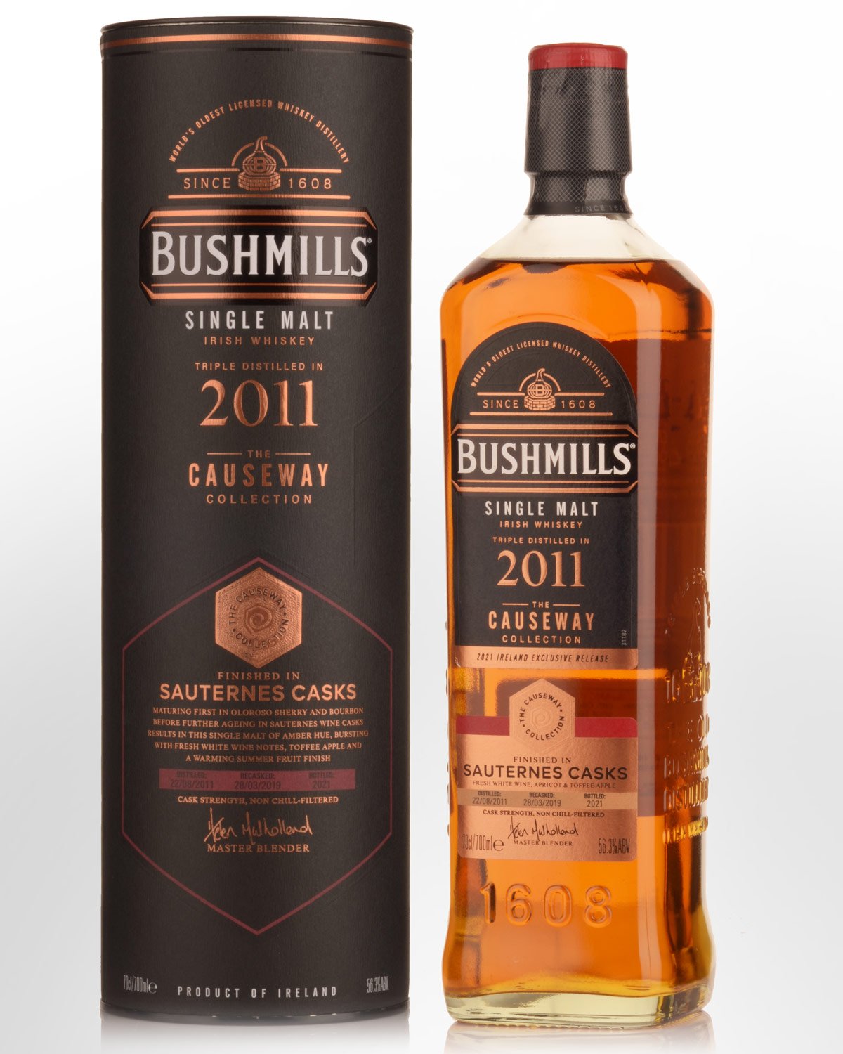 2011 Bushmills Causeway Collection Sauternes Cask Finish Cask Strength Single Malt Irish Whiskey (700ml)