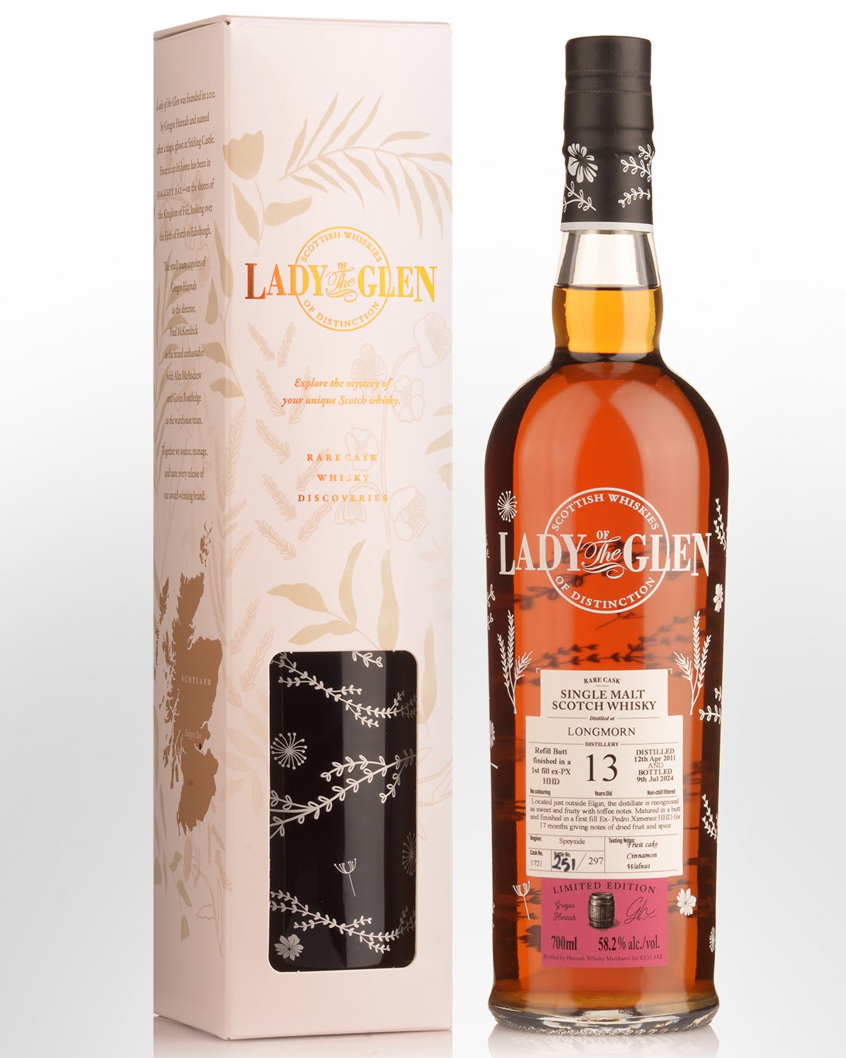 2011 Lady of the Glen Longmorn Single Cask #1721 13 Year Old Cask Strength Single Malt Scotch Whisky (700ml)
