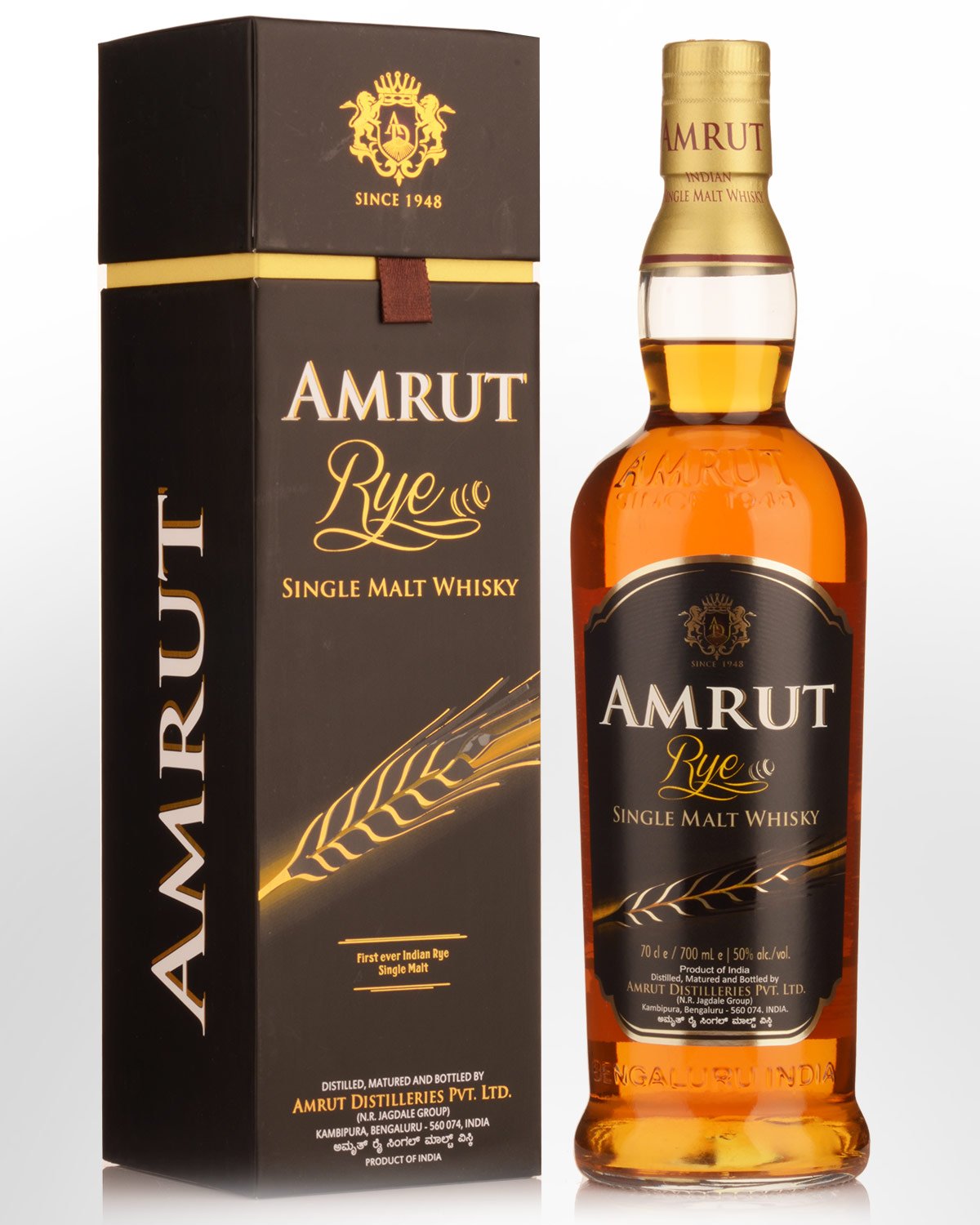 Amrut Rye Single Malt Indian Whisky (700ml)