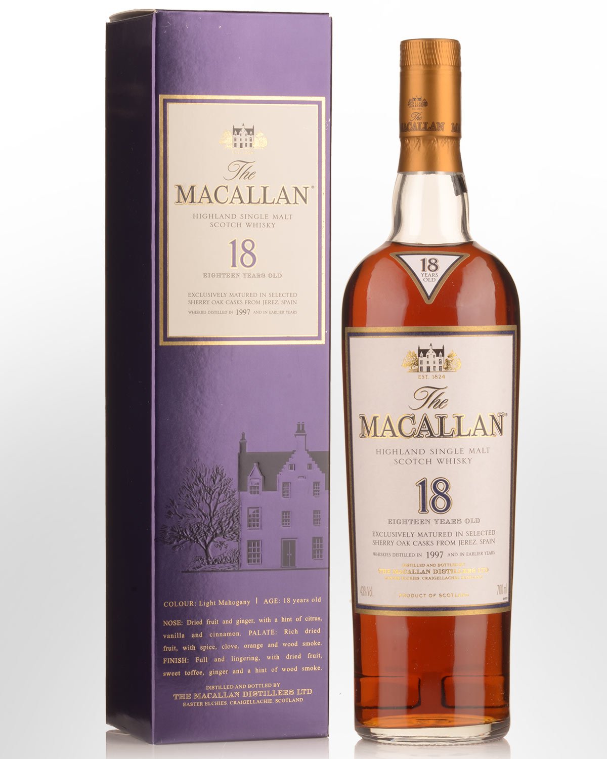 1997 The Macallan Sherry Matured 18 Year Old Single Malt Scotch Whisky (700ml)