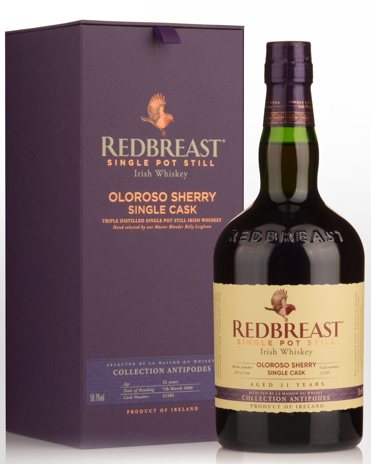 2000 Redbreast 21 Year Old Single Cask No. 21285 Cask Strength Single Pot Still Irish Whiskey (700ml)