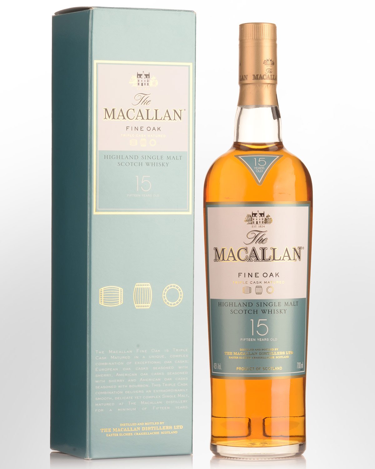 The Macallan Fine Oak 15 Year Old Single Malt Scotch Whisky (700ml) - Older Bottling