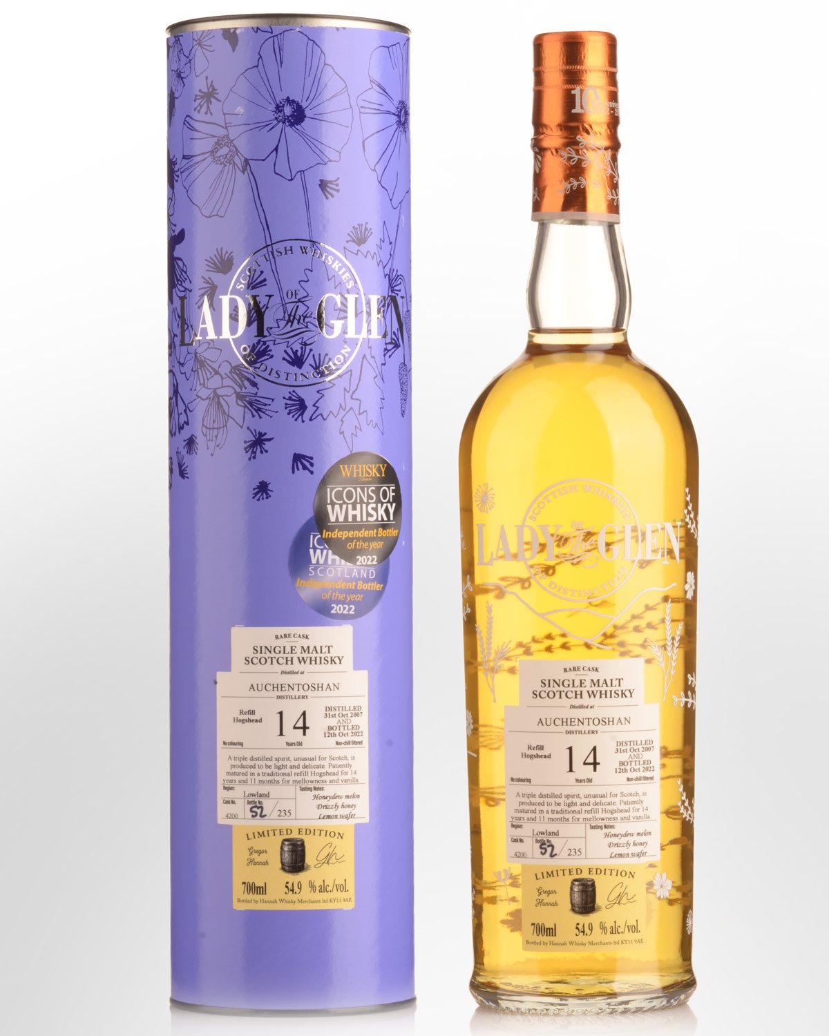 2007 Lady of the Glen Auchentoshan Single Cask #4200 14 Year Old Cask Strength Single Malt Scotch Whisky (700ml)