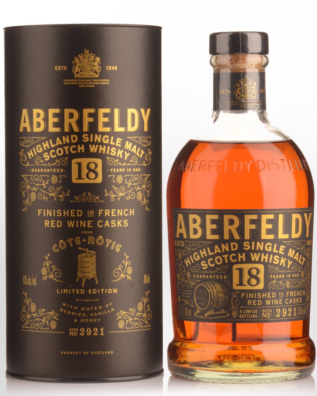 Aberfeldy 18 Year Old Cote Rotie Cask Finish Single Malt Scotch Whisky (700ml)