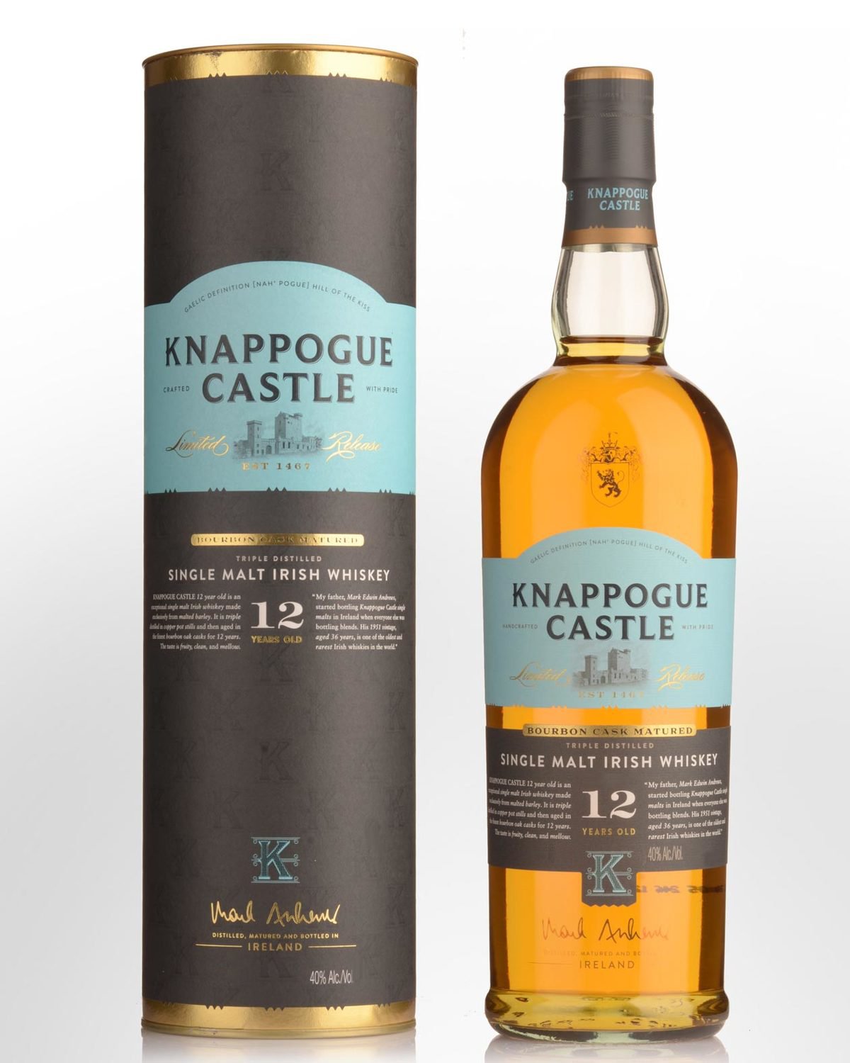 Knappogue Castle 12 Year Old Single Malt Irish Whiskey (700ml)