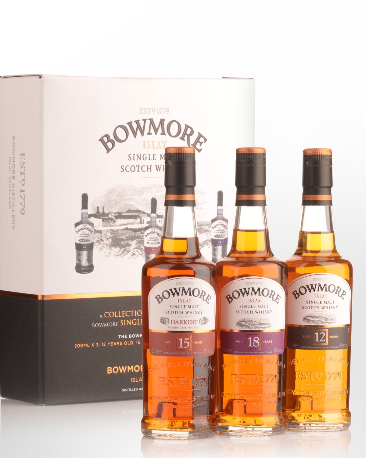 Bowmore Collection Single Malt Scotch Whisky Gift Pack (3 x 200ml)